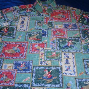 2003 REYN SPOONER MELE KALIKIMAKA CHRISTMAS LIMITED HAWAII ALOHA SHIRT Men XL